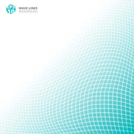 Abstract white lines wave weave on blue background with copy space. Vector illustrationのイラスト素材