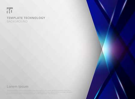 Abstract technology geometric blue color laser shiny and lighting motion background. Template for brochure, print, ad, magazine, poster, website, magazine, leaflet, annual report. Vector corporate designのイラスト素材