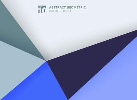 Abstract template geometric triangles blue color background. You can use for brochure, presentation, poster, leaflet, flyer, print, advertising, banner, website. Vector illustrationのイラスト素材
