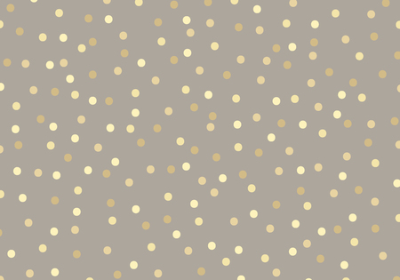 Abstract golden glitter dots on brown pastels color background. Gold circles pattern metal foil you can use for template wrapping paper or greeting card. Vector illustrationのイラスト素材