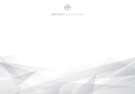 Abstract white and gray polygonal header background with copy space. Geometric template for brochure, cover, card design, banner web, poster. Vector illustrationのイラスト素材