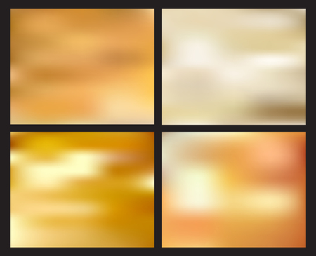 Set of abstract golden blurred background. Creative concept elements for website, banner web, print, brochure, poster, etc. Vector illustrationのイラスト素材