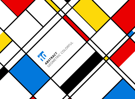 Abstract geometric colorful pattern for continuous replicate with lines on white background. Vector illustrationのイラスト素材
