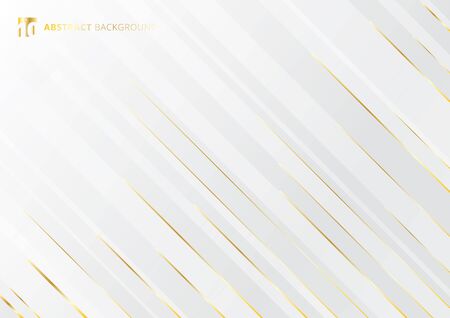 Abstract geometric gold gradient bright color shiny motion diagonally white background luxury style. Template for brochure, print, ad, magazine, poster, website, magazine, leaflet, annual report. Vector corporate designのイラスト素材