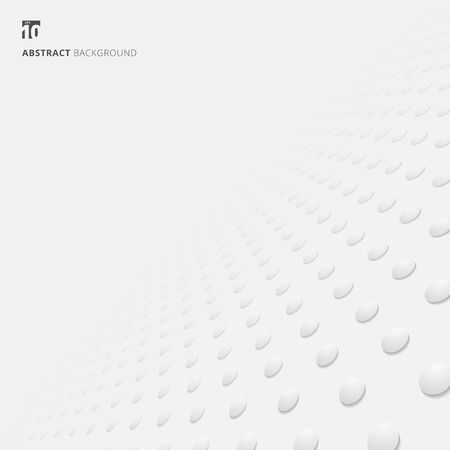 3D White circles seamless pattern perspective background and texture with space for your text. Gray polka dot with shadow. Vector illustrationのイラスト素材