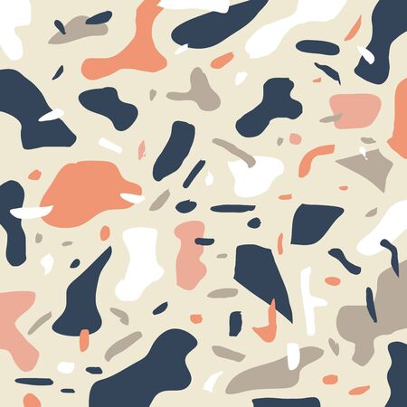 Terrazzo flooring seamless pattern background. Texture classic italian of floor in Venetian style of granite, natural stone,  marble, concrete, glass and quartz. Vector illustrationのイラスト素材