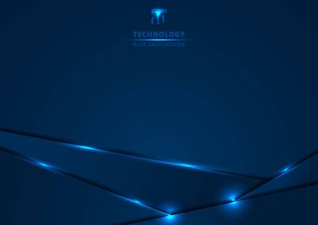 Template metallic blue and shine lighting frame layout design technology innovation concept with space your text. Vector illustrationのイラスト素材