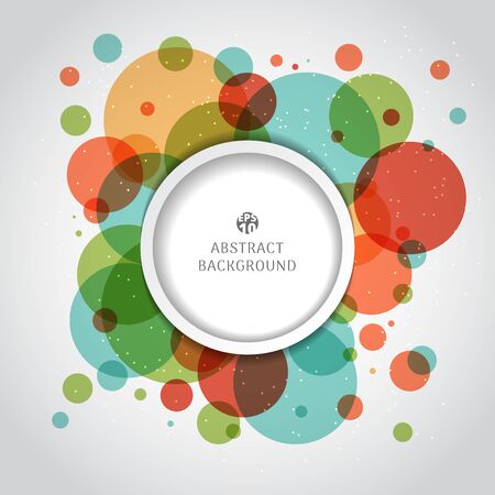 Abstract modern colorful circles overlapping composition on white background. Vector illustrationのイラスト素材