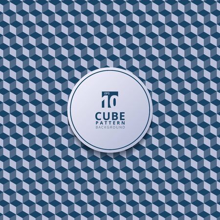Abstract 3D cube pattern. 3D geometric blue background and texture. Hipster style. Vector illustrationのイラスト素材