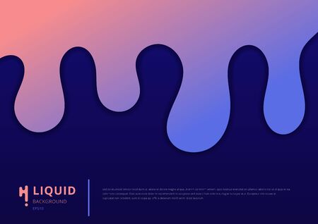 Abstract pink and blue gradient liquid flow background. Vector illustrationのイラスト素材