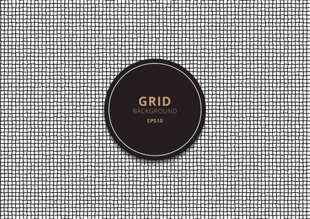 Abstract grid black stripes rough lines on white background. Vector illustrationのイラスト素材