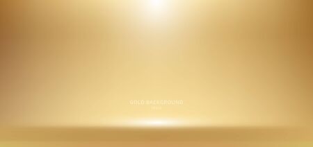 3D empty golden studio room background with spotlight on stage background. Display your product or artwork luxury style. Vector illustrationのイラスト素材