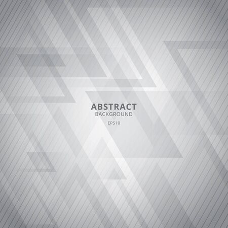 Abstract white and gray geometric triangles overlap background with diagonal lines pattern. Vector illustrationのイラスト素材