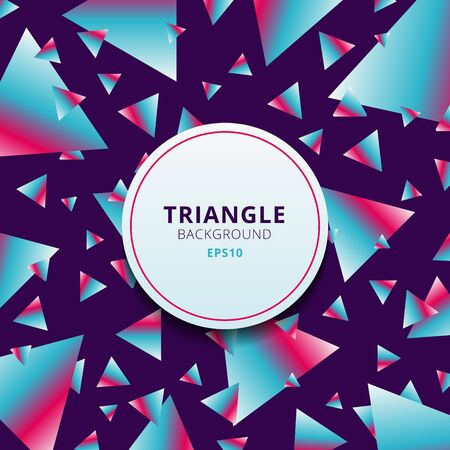 Abstract pattern geometric triangles vibrant color on purple background. Vector illustrationのイラスト素材