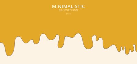 Abstract yellow fluid flowing drop on white background. Minimal style. Vector illustrationのイラスト素材