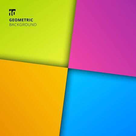 Abstract background colorful geometric square shape with shadow minimal style. Vector illustrationのイラスト素材