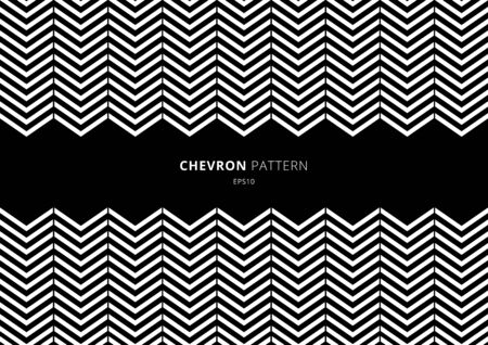 Black and white chevron pattern with space for your text. Vector illustrationのイラスト素材