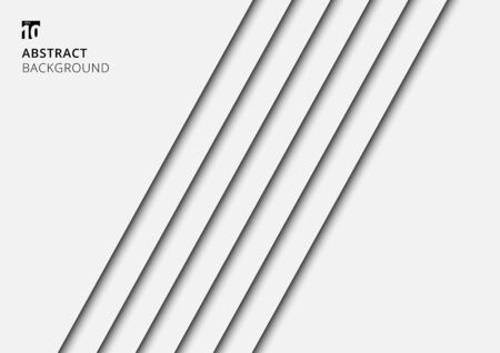 Abstract background white stripes lines diagonal with shadow. Decorative minimal design. Paper cut style. Vector illustrationのイラスト素材