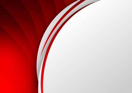 Abstract template red background curve line on white space with shadow overlapping dimension modern style. Vector illustrationのイラスト素材