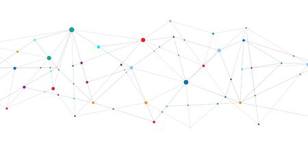 Abstract technology connect concept geometric connecting dots and lines on white background. Global network connection. Digital tech with plexus and space for your text. Vector illustrationのイラスト素材