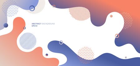 Abstract modern fluid or liquid gradient colors with geometric elements on white background. Vector illustrationのイラスト素材