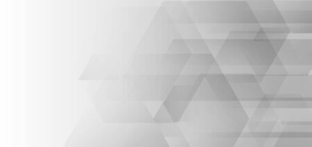 Abstract white and grey geometric hexagons overlapping corporate design background technology concept. Vector illustrationのイラスト素材