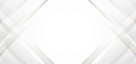 Abstract modern white background paper cut style with golden line  Luxury concept. You can use for banner template, cover, print ad, presentation, brochure, etc. Vector illustrationのイラスト素材
