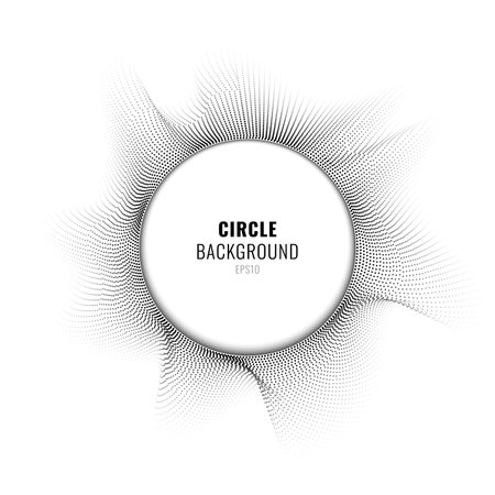 Abstract black dotted halftone style modern pattern on white background. Round circle elements distributed halftone effect. Vector illustrationのイラスト素材