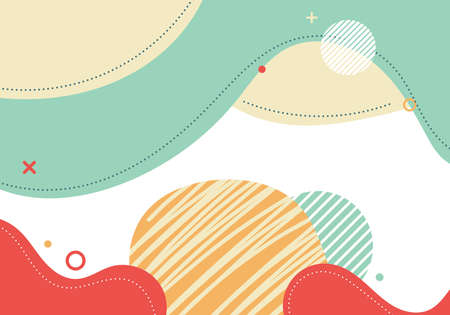 Banner web template abstract green organic fluid shape with circle line pattern on white background. Vector illustrationのイラスト素材