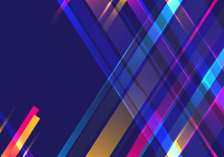 Abstract colorful diagonal stripes motion light on blue background. Vector illustration