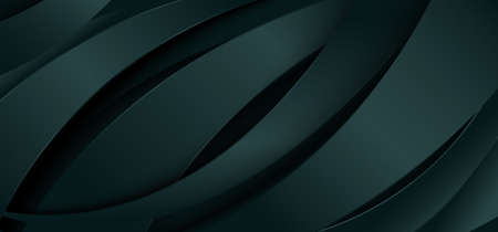 Abstract luxury design pattern green curved stripes overlapping layer background. Vector graphic illustrationのイラスト素材