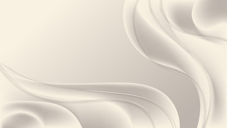 Abstract elegant 3D white gold wave shapes and lines on clean luxury background. Vector illustrationのイラスト素材