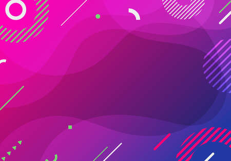 Abstract background colorful liquid gradient shapes with geometric elements composition. Vector...