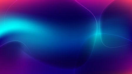 Abstract background blue and pink neon color liquid or fluid bubble gradient shapes with lighting...