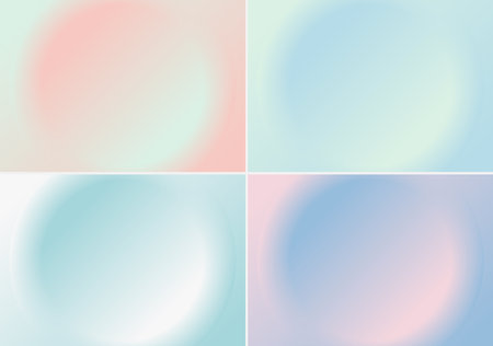 Set of pastel colors circles embossed shapes minimal background and texture. Vector illustrationのイラスト素材