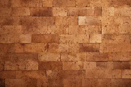 Closeup of cork wall tiles, a natural and sustainable material that is perfect for any interior design project. Generative AIの素材