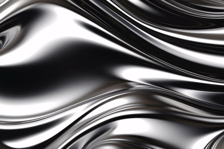 Abstract metallic background texture features a closeup of a shiny silver fabric with glittery chrome highlights. Generative AIの素材