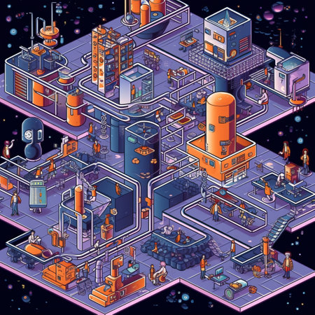 3D isometric doodle computer network illustration is a creative and intricate depiction of a complex data technology system. Generative AIの素材