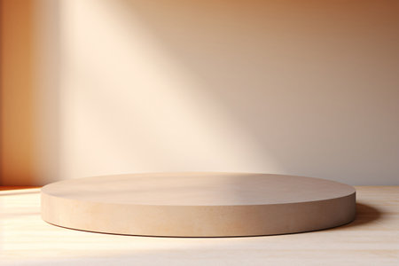 3D podium background with natural light and shadow is perfect for showcasing your products in a stylish and professional way. Generative AIの素材