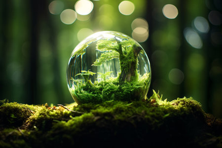 This stunning image of an earth globe in a glass sphere is the perfect eco-friendly environment concept for Earth Day or any other occasion. Generative AIの素材