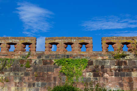 Shrewsbury castle wall ramparts