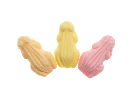 Colorful pattern soft sweets frogs for Sinterklaas. Event in Holland, Netherlands and Belgium on 5 december.の写真素材