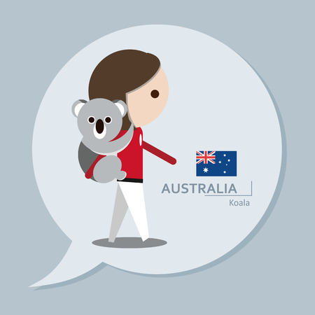 Symbol of Australia -. Koala It's a part of Travel Collection Serial, every country has it's own representing illustration.のイラスト素材