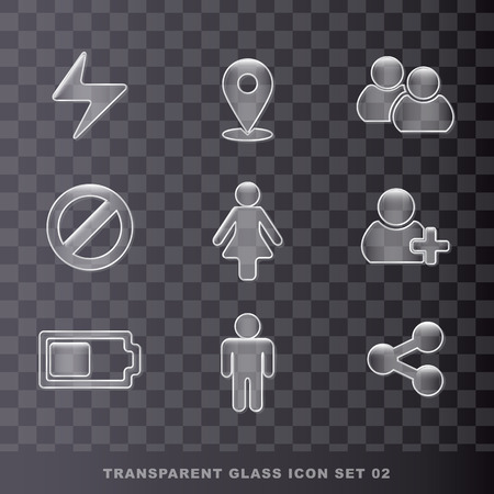 glass transparent icon set-06のイラスト素材