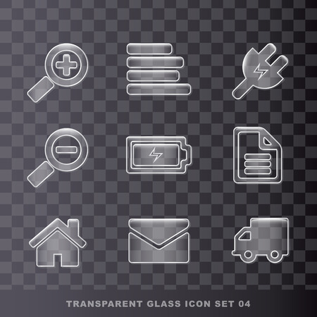 glass transparent icon set-04のイラスト素材