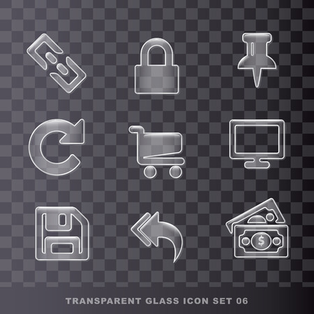 glass transparent icon set-02のイラスト素材