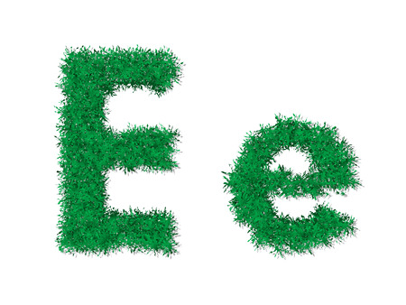 Vector green grass uppercase and lowercase alphabet letter.のイラスト素材