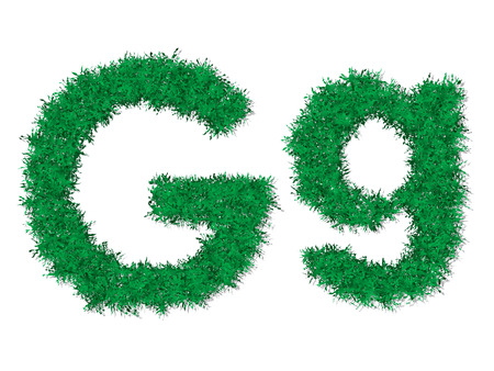 Vector green grass uppercase and lowercase alphabet letter.のイラスト素材