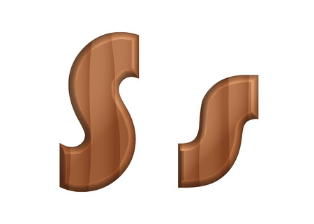 Nature wooden texture font-19 uppercase and lowercase alphabetのイラスト素材