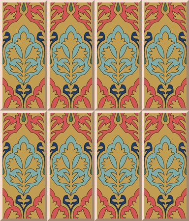 Ceramic tile pattern 379 aboriginal garden leaf abstractのイラスト素材